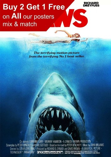 Jaws 1975 movie poster - movie, a5
