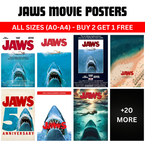 Jaws 1975 movie poster - movie, 50th